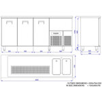 Refroidisseur de boisson avec evier - 3 portes - combisteel - r290 - acier inoxydable32500 mmpleine/battante 2500x700x950mm