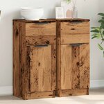 vidaXL Buffets 2 Pièces vieux bois 30x30x70 cm bois d'ingénierie