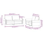 vidaXL Ensemble de canapés 2 Pièces avec coussins Marron Velours