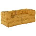 vidaXL Canapé modulaire 2 Pièces Jaune 140 x 70 x 56 cm tissu