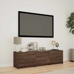 vidaXL Meuble TV avec LED 140 x 34 x 40 cm Chêne brun