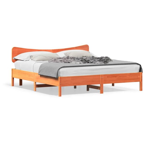vidaXL Cadre de lit sans matelas cire marron 160x200cm bois pin massif
