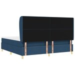 vidaXL Lit à ressorts avec matelas gris foncé 90x190 cm Bleu tissu