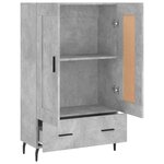 vidaXL Buffet haut gris béton 69 5x31x115 cm bois d'ingénierie