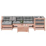 vidaXL Salon de jardin 7 Pièces avec coussins bois massif douglas