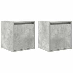 vidaXL Tables de chevet murales 2 Pièces gris béton 38x34x40 cm