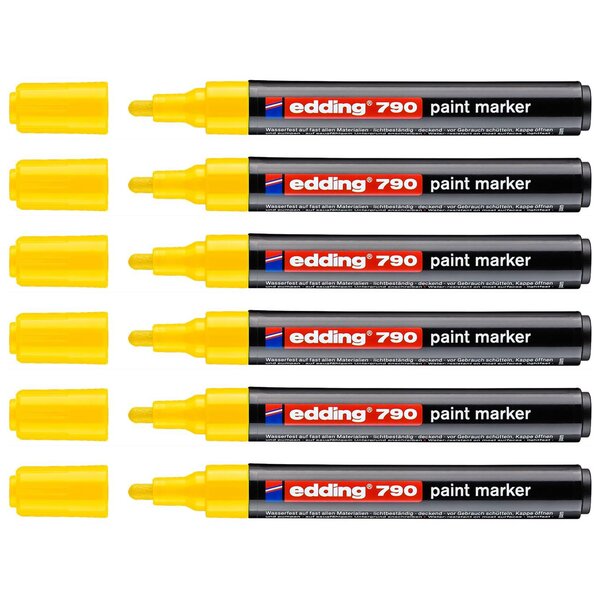 Marqueur Peinture 790 Jaune Pointe Ronde 2-3 mm x 6 EDDING