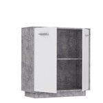 Petit buffet - Meuble de rangement 2 portes - Blanc et béton clair - 82 9 x 34 2 x 88 1 cm