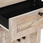 vidaXL Table de chevet Beige 50 x 33 x 60 cm bois de manguier massif