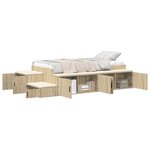 vidaXL Cadre de lit de rangement en chêne Sonoma 90x190 cm