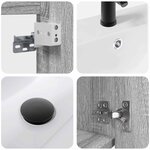 vidaXL Meuble de salle de bain avec robinet Sonoma gris