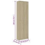 vidaXL Garde-robe de couloir Chêne sonoma 55x25x189 cm Bois ingénierie