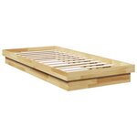 vidaXL Cadre de lit sans matelas 90x190 cm bois massif de chêne