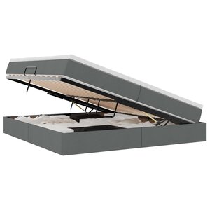 vidaXL Lit avec rangement et matelas Gris foncé 200 x 200 cm Polyester
