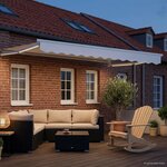 vidaXL Store rétractable manuel avec LEDs Blanc 3 5 x 2 5 m