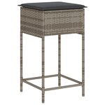 vidaXL Ensemble de bar de jardin 5 Pièces avec coussins gris poly rotin