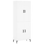 vidaXL Buffet haut Blanc 69 5x34x180 cm Bois d'ingénierie