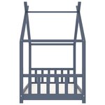 vidaXL Cadre de lit d'enfant Gris  Bois de pin massif 90 x 200 cm