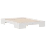 vidaXL Cadre de lit surélevé Blanc 140 x 190 cm Bois massif en pin