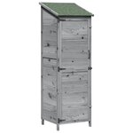 vidaXL Abri de jardin Gris 59 5 x 56 x 176 5 cm Bois de Sapin Massif