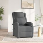 vidaXL Fauteuil inclinable électrique Gris foncé Tissu