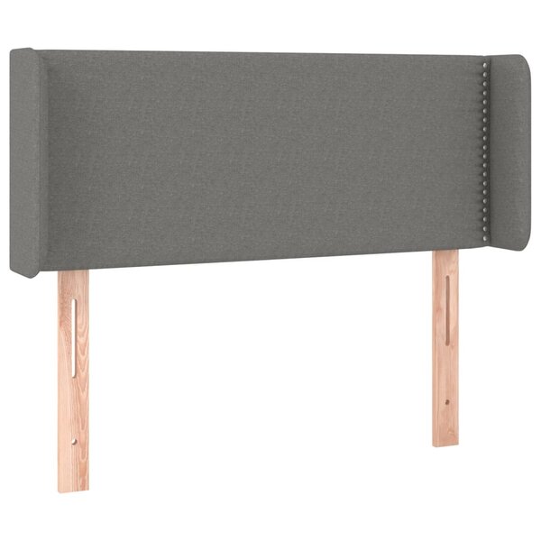 vidaXL Tête de lit avec oreilles Gris foncé 103x16x78/88 cm Tissu