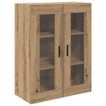 vidaXL Haut Armoire 2 Pièces Chêne artisanal Bois Aggloméré et Verre