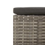 vidaXL Repose-pieds de jardin avec coussin en polyrotin gris