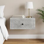 vidaXL Cabinet de chevet avec tiroir Gris béton 49 x 34 5 x 20 cm