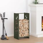 vidaXL Portant de bois chauffage vert olive 40x30x80 cm