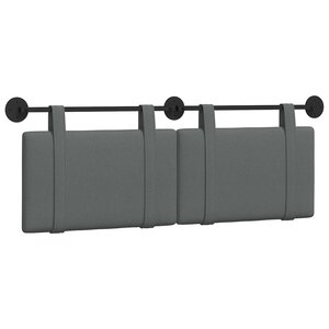 vidaXL Tête de lit suspendue Gris foncé Tissu