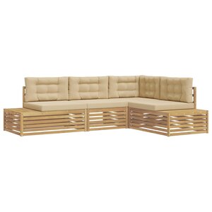 vidaXL 4 Pièce Ensemble de canapés d'extérieur Polyester Blanc