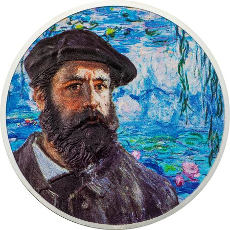 CLAUDE MONET Masters of Art 2 Once Argent Coin 10 Dollars Cook Islands 2023