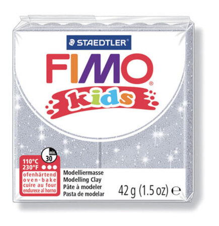 Pâte Fimo Kids 42 g Gris pailleté 8030.812
