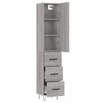 vidaXL Buffet haut Sonoma gris 34 5x34x180 cm Bois d'ingénierie