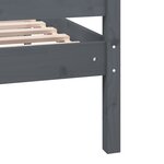 vidaXL Cadre de lit Gris Bois massif 200x200 cm