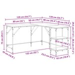 vidaXL Bureau chêne marron 139x139x75 cm bois d'ingénierie