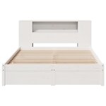 vidaXL Lit bibliothèque sans matelas blanc 150x200 cm bois pin massif