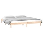 vidaXL Cadre de lit à LED sans matelas 135x190 cm bois massif