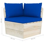 vidaXL Canapé palette à 3 places de jardin avec coussins Bois d'épicéa