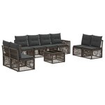 vidaXL Ensemble de canapé de jardin 9 Pièces Gris et Gris foncé polyrotin