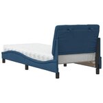 vidaXL Lit avec matelas bleu 90x190 cm tissu