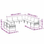 vidaXL Ensemble de canapé de jardin 9 Pièces Anthracite Acier