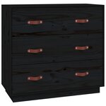 vidaXL Buffet Noir 80x40x75 cm Bois massif de pin