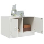 vidaXL Table basse blanc 67x50x44 cm acier