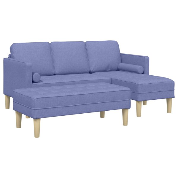 vidaXL Ensemble de Canapés 2 pc Bleu denim Polyester