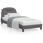 vidaXL Lit avec matelas gris 80x200 cm similicuir