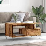 vidaXL Table basse vieux bois 90x49x45 cm bois d'ingénierie