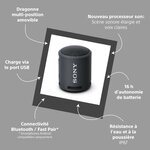 Sony srsxb13 - enceinte portable - bluetooth - extra bass - waterproof - 16h d'autonomie - noir