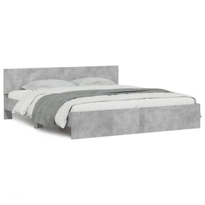 vidaXL Cadre de lit sans matelas gris béton 180x200 cm